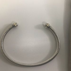 David Yurman cable bracelet with gold tone tips